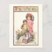 ヴィンテージ復活祭と平和メッセージ ポストカード (正面)