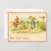 ヴィンテージ復活祭と羊 ポストカード (正面/裏面)