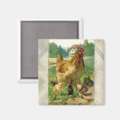 ヴィンテージ復活祭の四角い磁石 マグネット (正面/裏面)