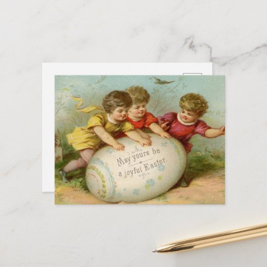 ヴィンテージ復活祭の子供 ポストカード (正面/裏面インサイチュ)