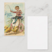 ヴィンテージ復活祭の少年とシック挨拶 名刺 (正面/裏面)