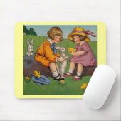 ヴィンテージ復活祭の少年と少女 マウスパッド (マウス)