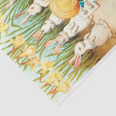 ヴィンテージ復活祭の挨拶で歌うバニー 薄葉紙 (詳細)