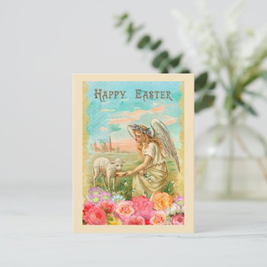 ヴィンテージ復活祭の挨拶 シーズンポストカード (スタンド正面)