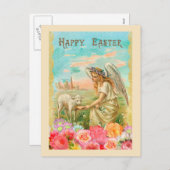 ヴィンテージ復活祭の挨拶 シーズンポストカード (正面/裏面)