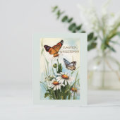 ヴィンテージ復活祭の蝶ポストカード シーズンポストカード (スタンド正面)