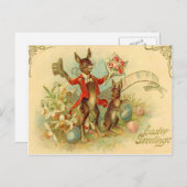 ヴィンテージ復活祭イースターカード シーズンポストカード (正面/裏面)