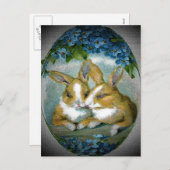 ヴィンテージ復活祭バニーテクスチャード画像， ZSSG シーズンポストカード (正面/裏面)