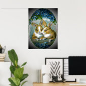 ヴィンテージ復活祭バニーテクスチャード画像, ZSSG ポスター (ホームオフィス)