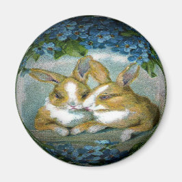 ヴィンテージ復活祭バニーテクスチャード画像， ZSSG マグネット