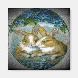 ヴィンテージ復活祭バニーテクスチャード画像， ZSSG マグネット