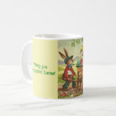 ヴィンテージ復活祭バニー配達マグ コーヒーマグカップ (正面左)