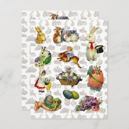 ヴィンテージ復活祭 招待状 (正面/裏面)