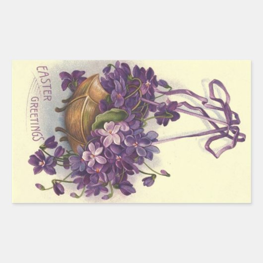 ヴィンテージ復活祭 長方形シール (正面)