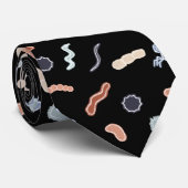 ヴィンテージ微生物学 – 白の黒い輪郭 ネクタイ (ロール)