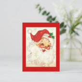 ヴィンテージ微笑むサンタクロース シーズンポストカード (スタンド正面)