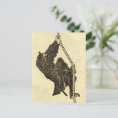 ヴィンテージ忍者1800年代マンガ北斎 ポストカード (スタンド正面)