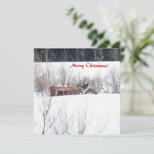 ヴィンテージ忘れトラクタークリスマスカード シーズンカード (スタンド正面)