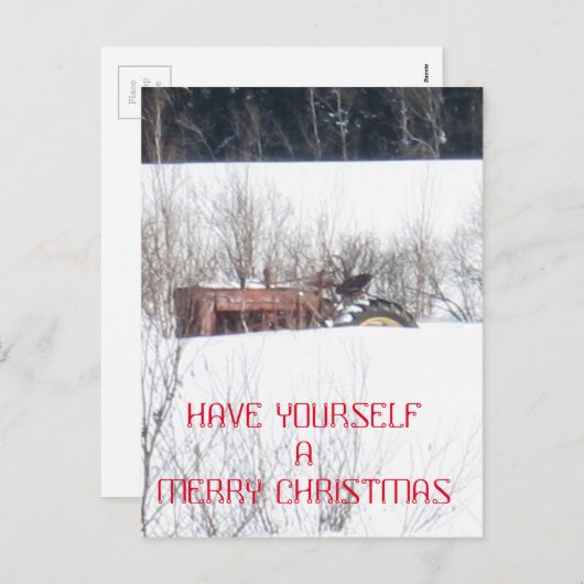 ヴィンテージ忘れトラクトラスクリスマスカード シーズンポストカード (正面/裏面)
