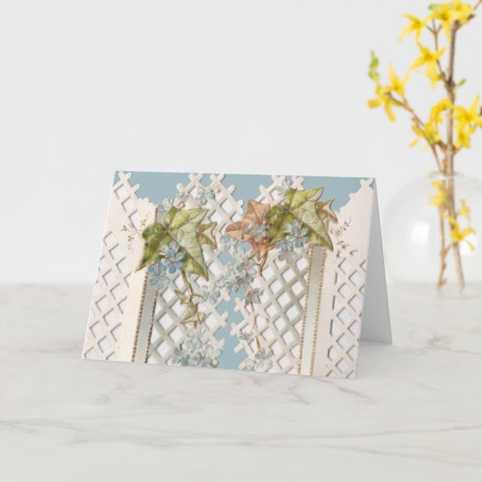 ヴィンテージ忘れマイノー カード (黄色い花)