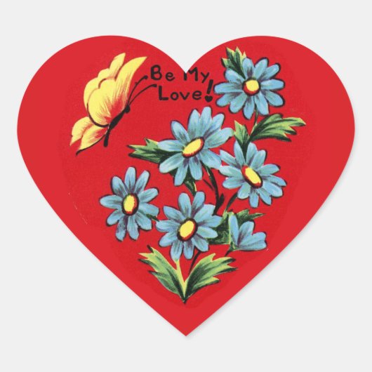 ヴィンテージ忘れメではなくバレンタイン ハートシール (正面)