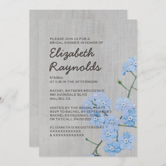 ヴィンテージ忘れメ-ブライダルシャワー招待状 招待状 (正面/裏面)