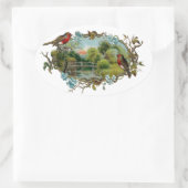 ヴィンテージ忘れロビン 楕円形シール (バッグ)