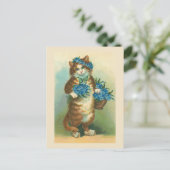 「ヴィンテージ忘れ猫入りポストカード」 ポストカード (スタンド正面)