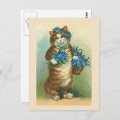 「ヴィンテージ忘れ猫入りポストカード」 ポストカード (正面/裏面)