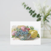 ヴィンテージ忘れMe Notバラはがき ポストカード (スタンド正面)