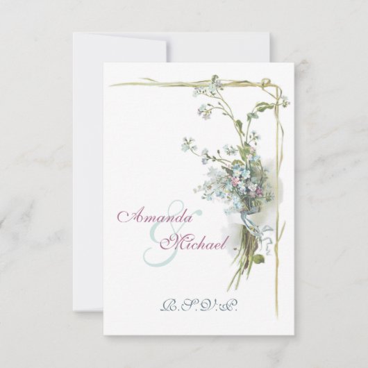 ヴィンテージ忘れRSVPなし 出欠カード (正面)