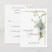 ヴィンテージ忘れRSVPなし 出欠カード (正面/裏面)