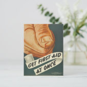 ヴィンテージ応急処置を直ちに受ける ポストカード (スタンド正面)