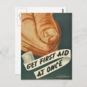 ヴィンテージ応急処置を直ちに受ける ポストカード (正面/裏面)