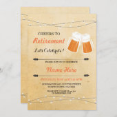 ヴィンテージ応援から退職パーティービールへの招待状 招待状 (正面/裏面)