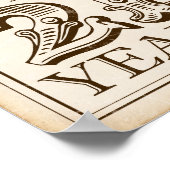 ヴィンテージ応援から21年への署名プリント ポスター (角)