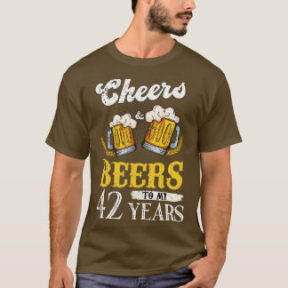 ヴィンテージ応援とビール私の42年の誕生日 Tシャツ