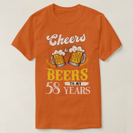ヴィンテージ応援とビール私の58年の誕生日 Tシャツ (デザイン正面)