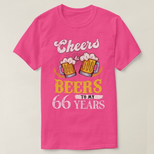 ヴィンテージ応援とビール私の66年の誕生日 Tシャツ (デザイン正面)