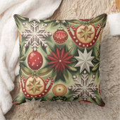 ヴィンテージ応援クリスマスパターン クッション (ブランケット)