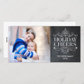 ヴィンテージ応援1フォトホリデーフォトカード シーズンカード (正面/裏面)