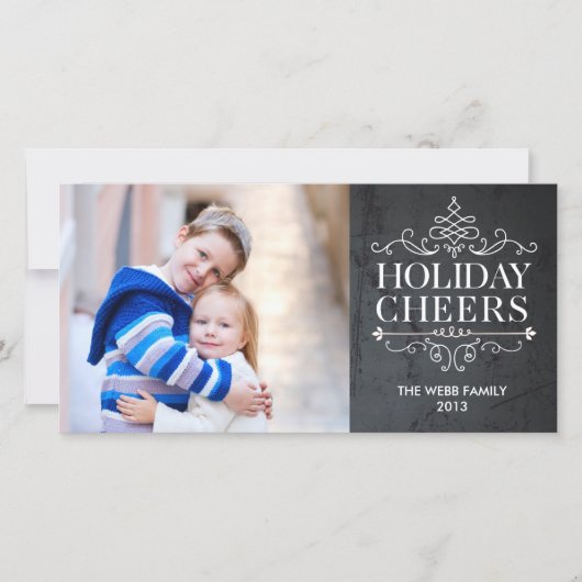 ヴィンテージ応援1フォトホリデーフォトカード シーズンカード (正面)