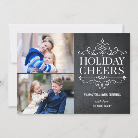 ヴィンテージ応援2フォトホリデーフォトカード シーズンカード (正面)