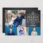 ヴィンテージ応援4フォトホリデーフォトカード シーズンカード (正面/裏面)