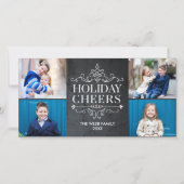 ヴィンテージ応援4写真ホリデーフォトカード シーズンカード (正面)