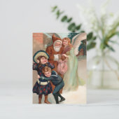 ヴィンテージ怒とエンジェルクリスマスのはがき ポストカード (スタンド正面)