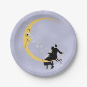 ヴィンテージ怒クレセント月顔スターズカップル ペーパープレート (正面)