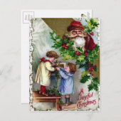 ヴィンテージ怒サンタクリスマス ポストカード (正面/裏面)