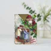 ヴィンテージ怒サンタクリスマス ポストカード (スタンド正面)