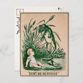 ヴィンテージ怖いカエル葉書 ポストカード